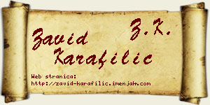 Zavid Karafilić vizit kartica